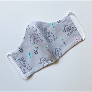 Disney Bambi Floral Gray Fabric Face Mask